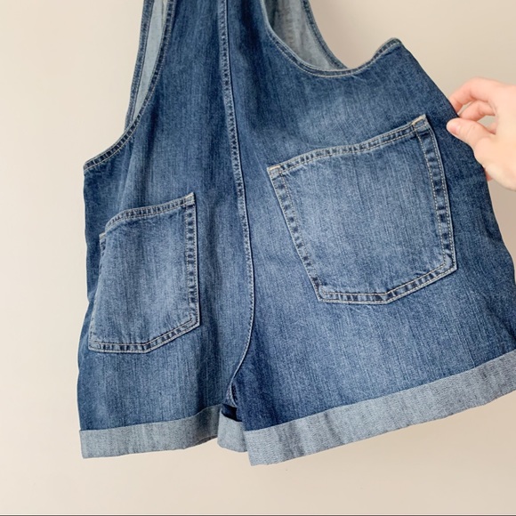 GAP Denim Overall Cuffed Shorts - Picture 4 of 14